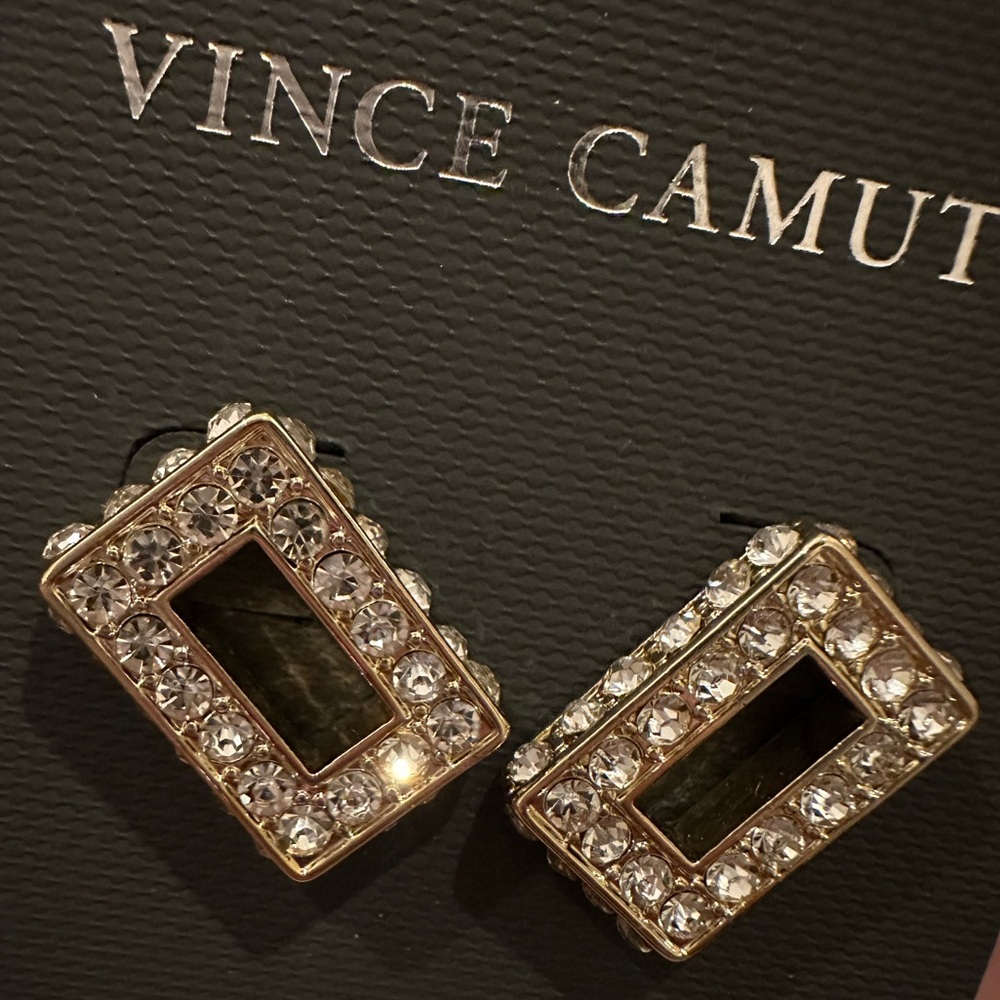 Vince Camuto Glitz to Be pave square stud earrings - Picture 4 of 5
